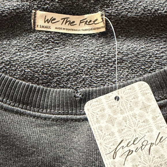 NWT Free People We The Free Camden Sweatshirt Black XS - Picture 6 of 6